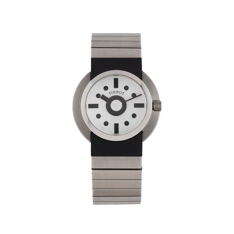TISSOT - ETTORE SOTTSASS OROLOGIO SOLO TEMPO AL QUARZO IN ACCIAIO CON BRACCIALE IN ACCIAIO E QUAD...