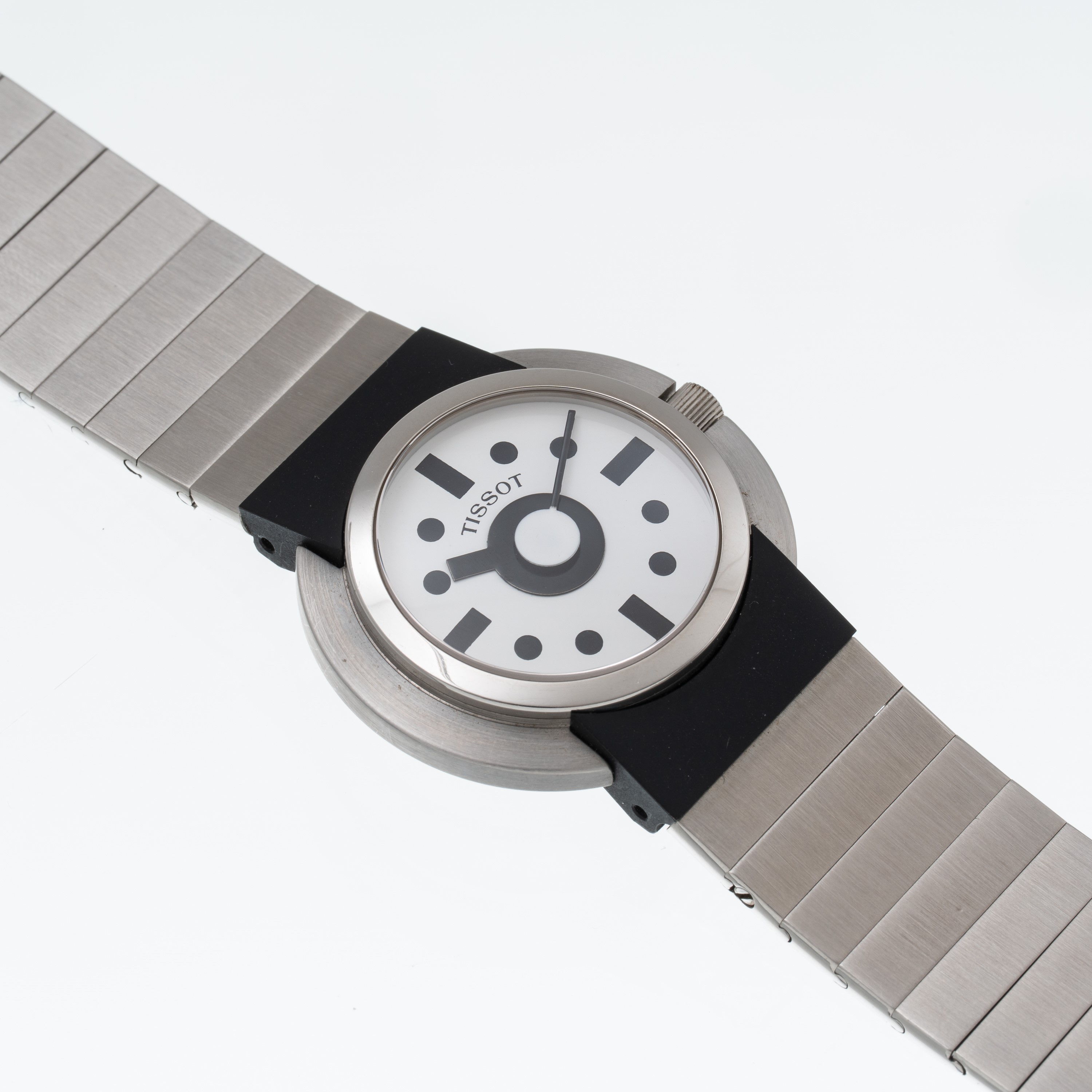 TISSOT - ETTORE SOTTSASS OROLOGIO SOLO TEMPO AL QUARZO IN ACCIAIO CON BRACCIALE IN ACCIAIO E QUAD...