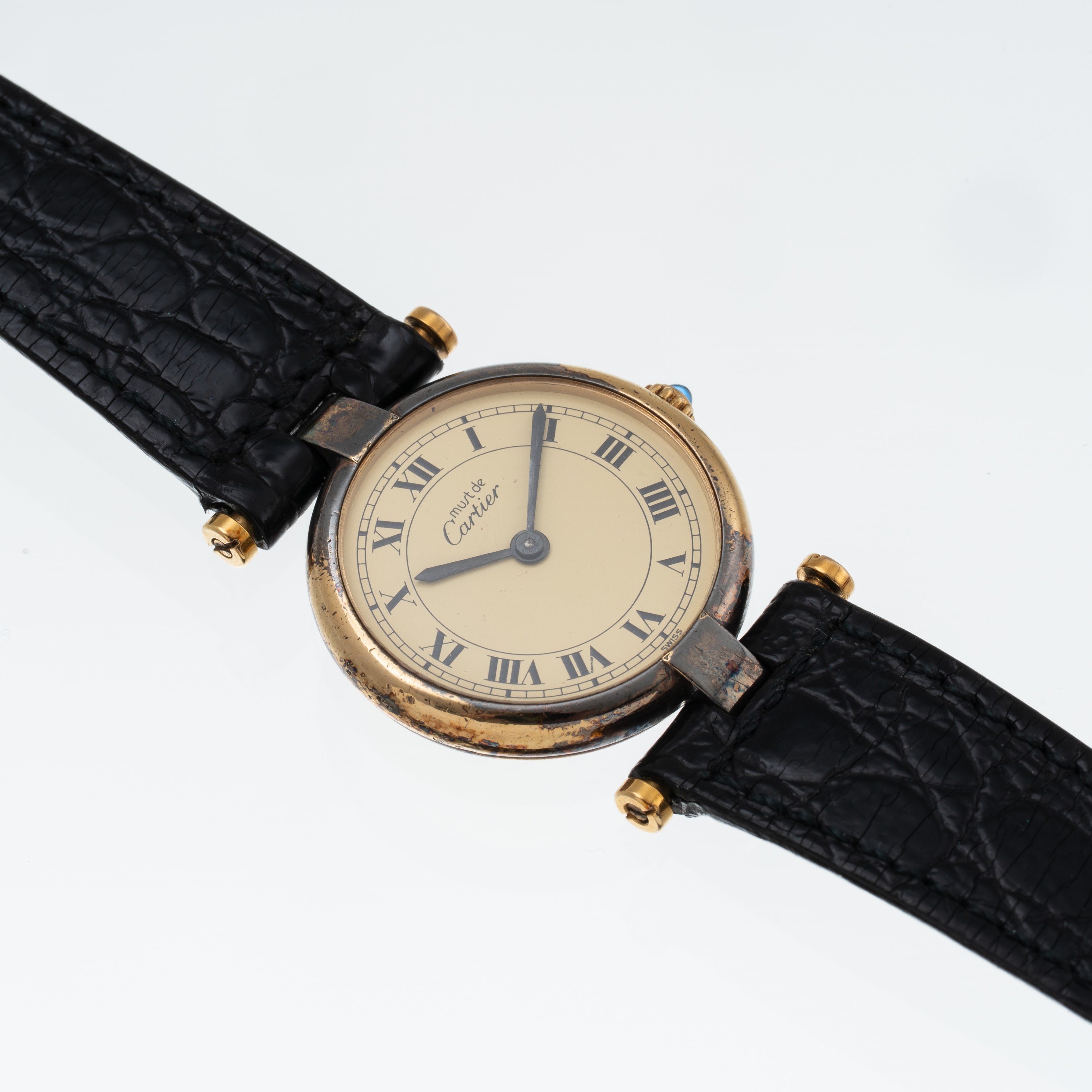 CARTIER - MUST DE VENDÔME OROLOGIO SOLO TEMPO AL QUARZO IN ARGENTO PLACCATO ORO CON QUADRANTE GIA...