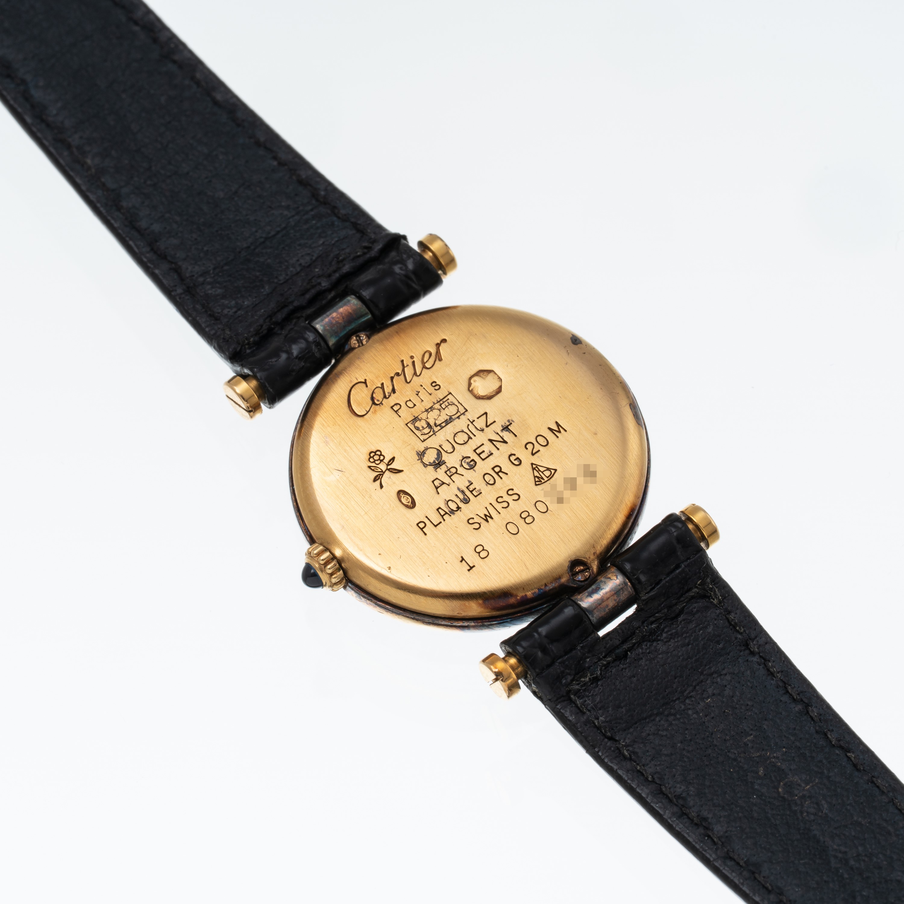 CARTIER - MUST DE VENDÔME OROLOGIO SOLO TEMPO AL QUARZO IN ARGENTO PLACCATO ORO CON QUADRANTE GIA...