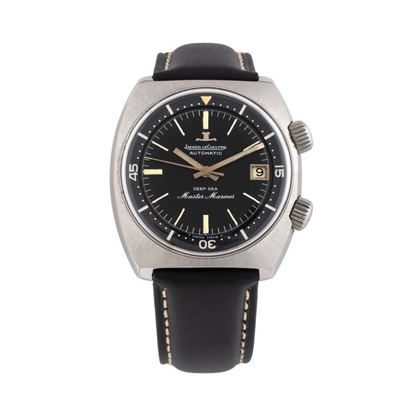 JAEGER LE COULTRE - JAEGER LE COULTRE - DEEPSA MASTER MARINE OROLOGIO SOLO TEMPO A CARICA AUTOMATICA IN ACCIAIO CON QUADRANTE NERO, DATARIO AD ORE TRE E GHIERA INTERNA BIDIREZIONALE