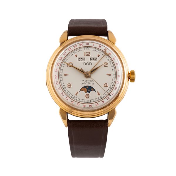 DOD - DOD - CALENDAR  TRIPLO CALENDARIO A CARICA MANUALE IN ORO GIALLO 18 KT CON CASSA FRANCESE A SCALINO