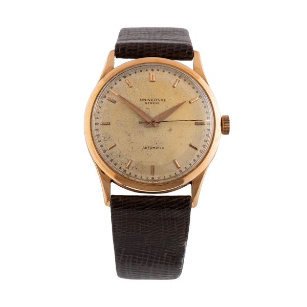 UNIVERSAL GENEVE - UNIVESAL GENEVE  OROLOGIO SOLO TEMPO A CARICA AUTOMATICA BUMPER IN ORO ROSA 18 KT CON QUADRANTE BITONALE