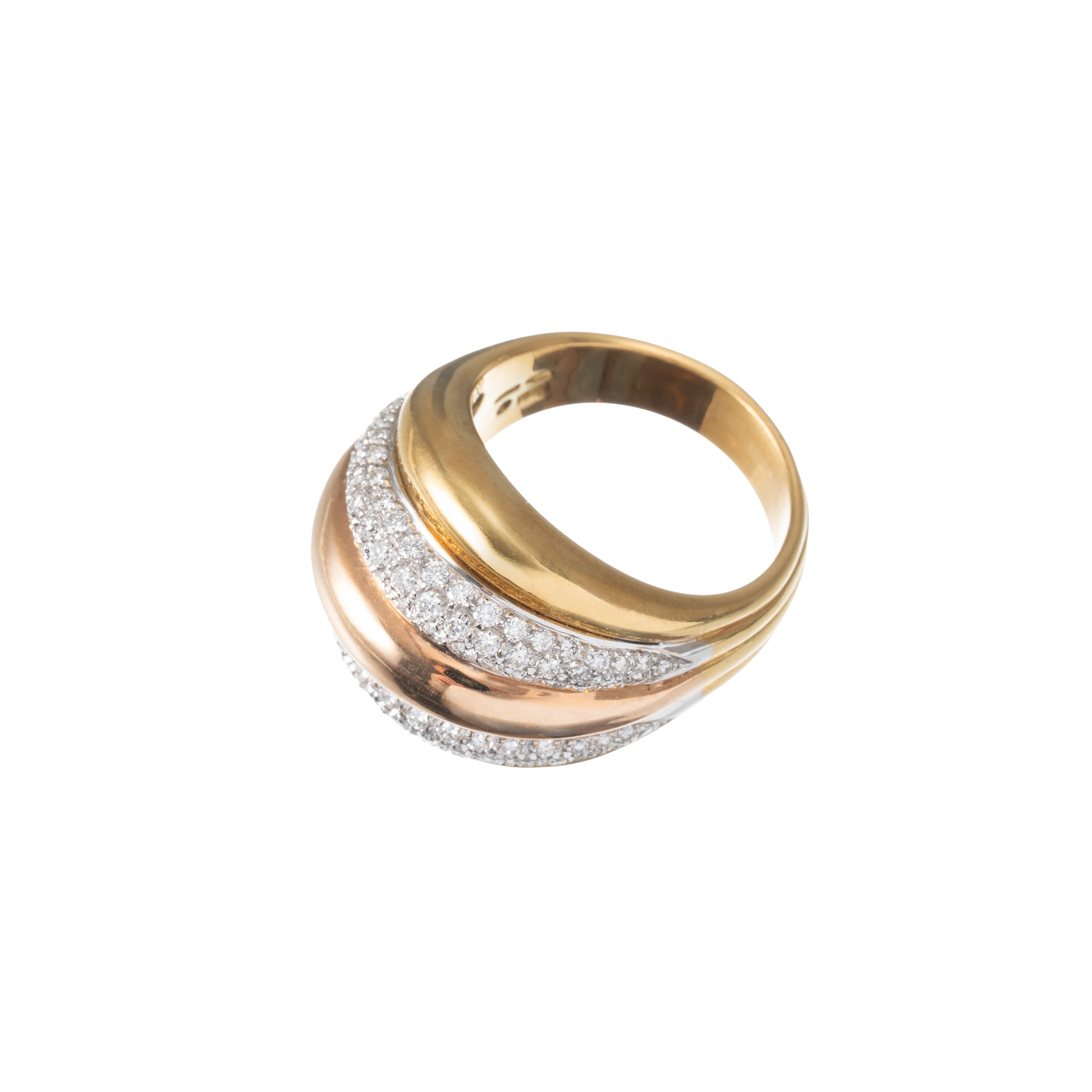 ANELLO DAMIANI SPICCHIO DI LUNA IN ORO 18 KT E DIAMANTI