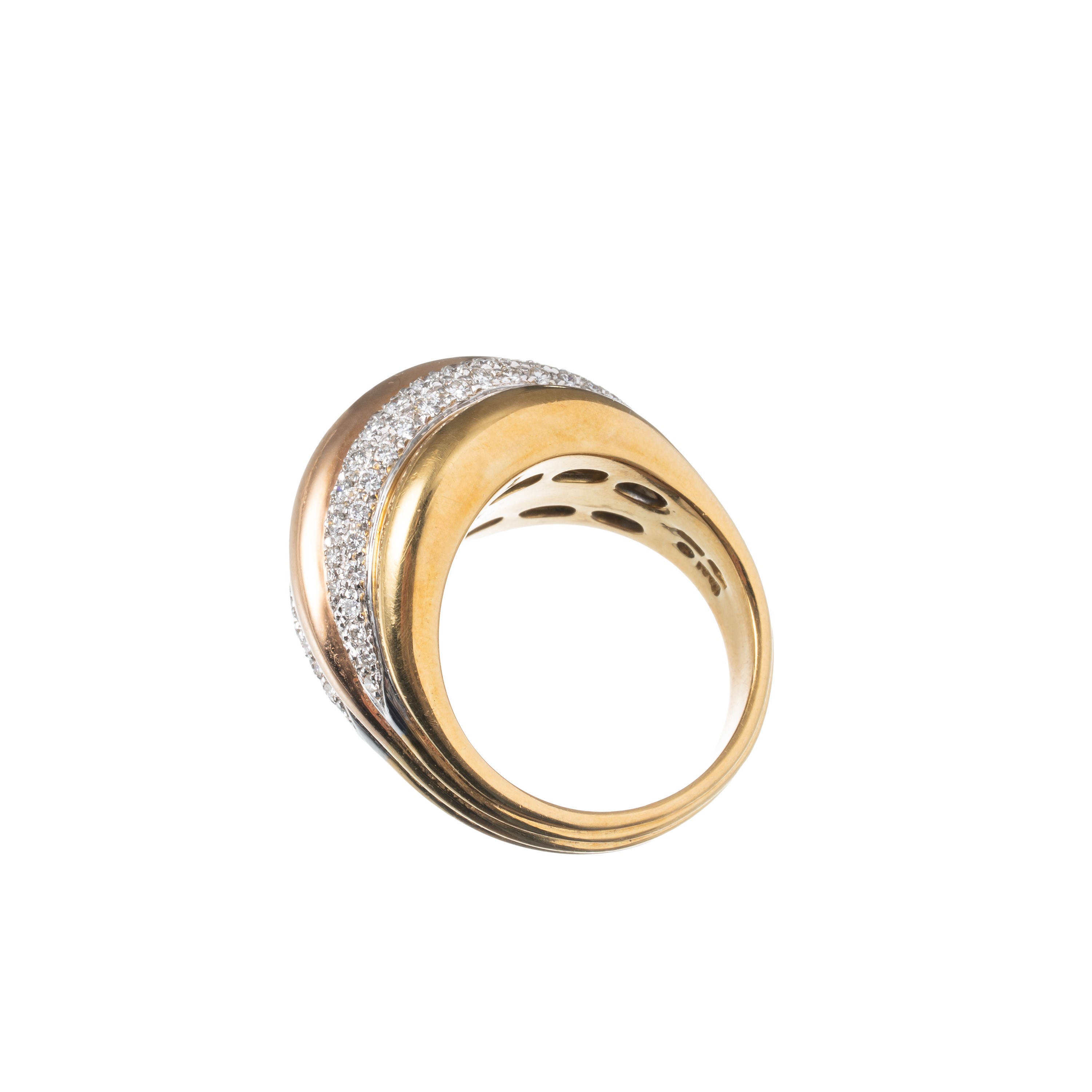 ANELLO DAMIANI SPICCHIO DI LUNA IN ORO 18 KT E DIAMANTI