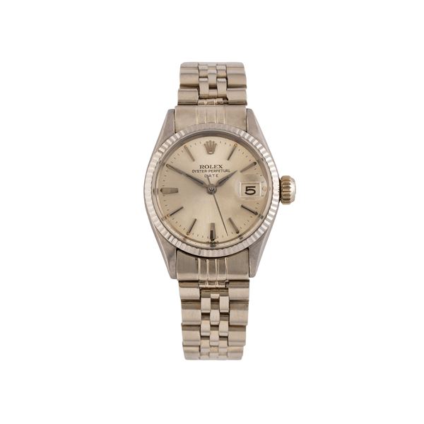 ROLEX - ROLEX - OYSTER PERPETUAL LADY DATE OROLOGIO SOLO TEMPO A CARICA AUTOMATICA IN ORO BIANCO CON BRACCIALE JUBILEE IN ORO BIANCO 18 KT E QUADRANTE ARGENTE'