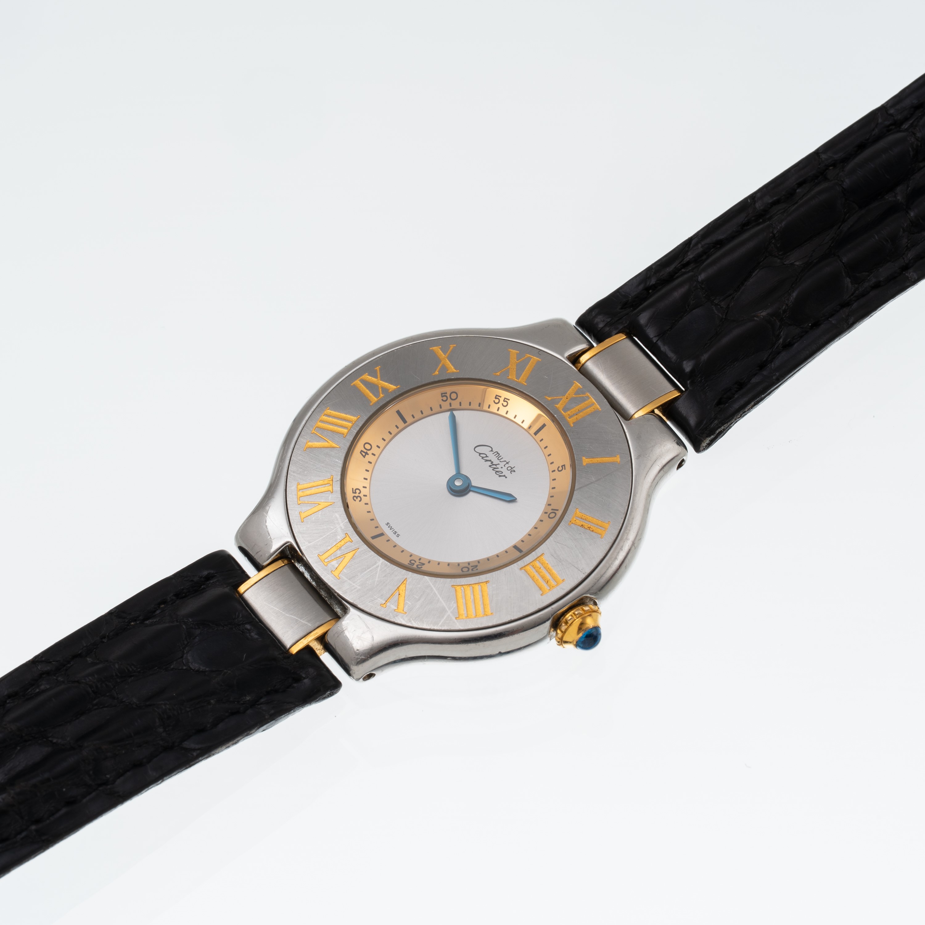 CARTIER - MUST 21 OROLOGIO SOLO TEMPO AL QUARZO IN ACCIAIO CON QUADRANTE ARGENTE' E CINTURINO IN ...