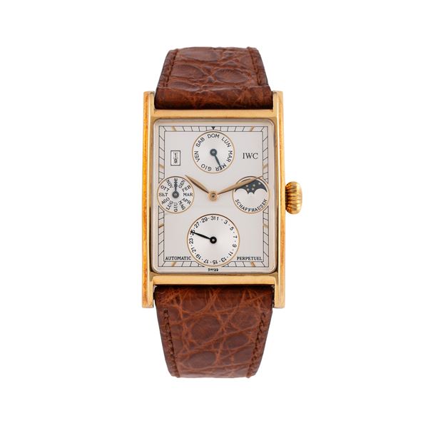 IWC - IWC - NOVECENTO CALENDARIO PERPETUO IN ORO GIALLO 18 KT A CARICA MANUALE CON QUADRANTE ARGENTE'