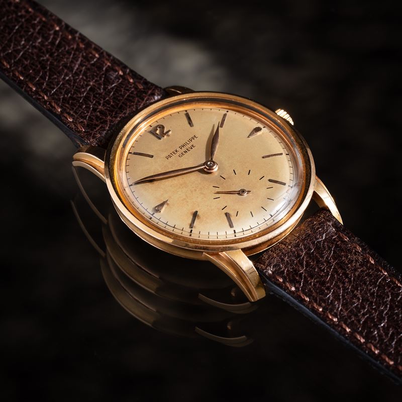 PATEK PHILIPPE - CALATRAVA OROLOGIO SOLO TEMPO A CARICA MANUALE IN ORO ROSA 18 KT CON ANSE E GHIE...