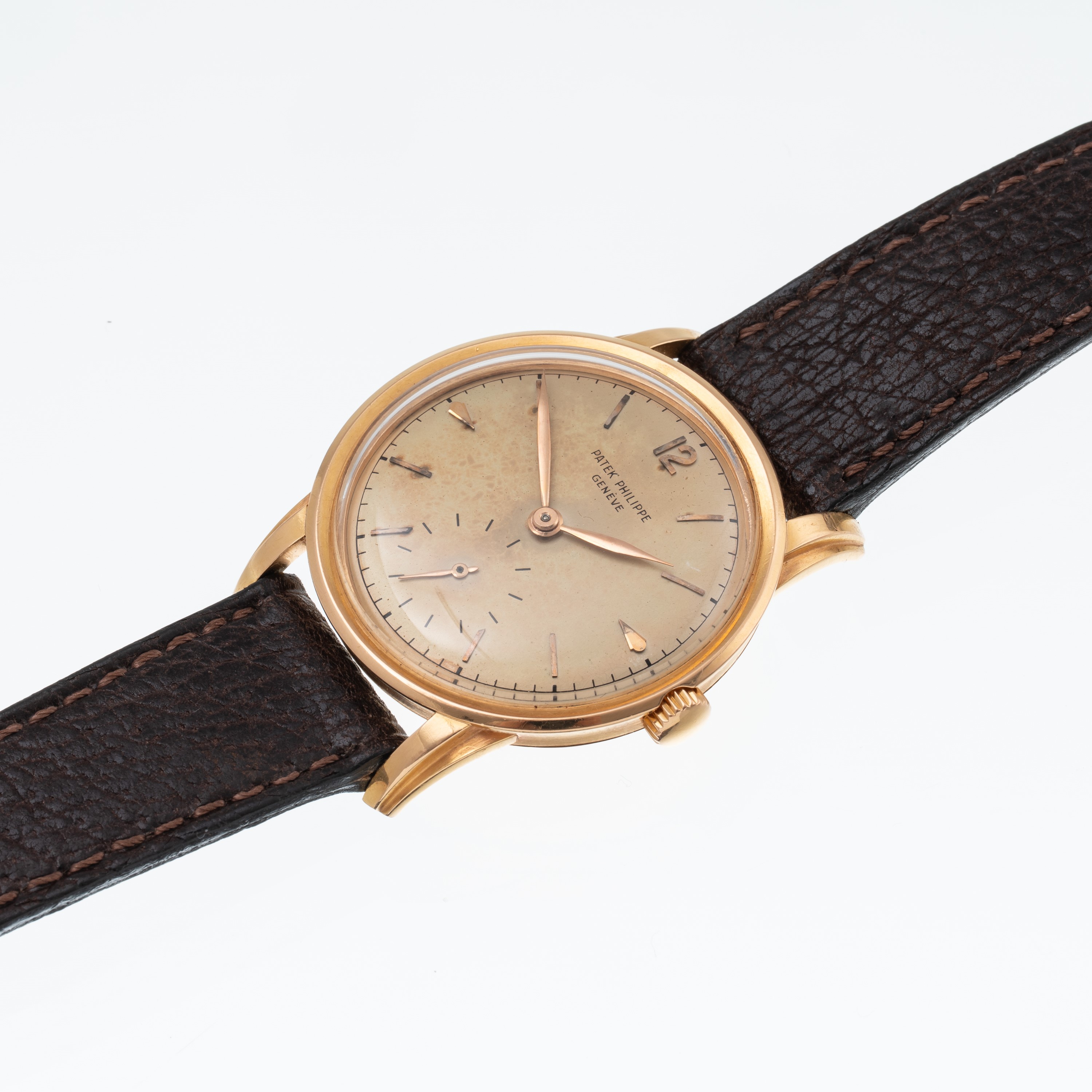 PATEK PHILIPPE - CALATRAVA OROLOGIO SOLO TEMPO A CARICA MANUALE IN ORO ROSA 18 KT CON ANSE E GHIE...