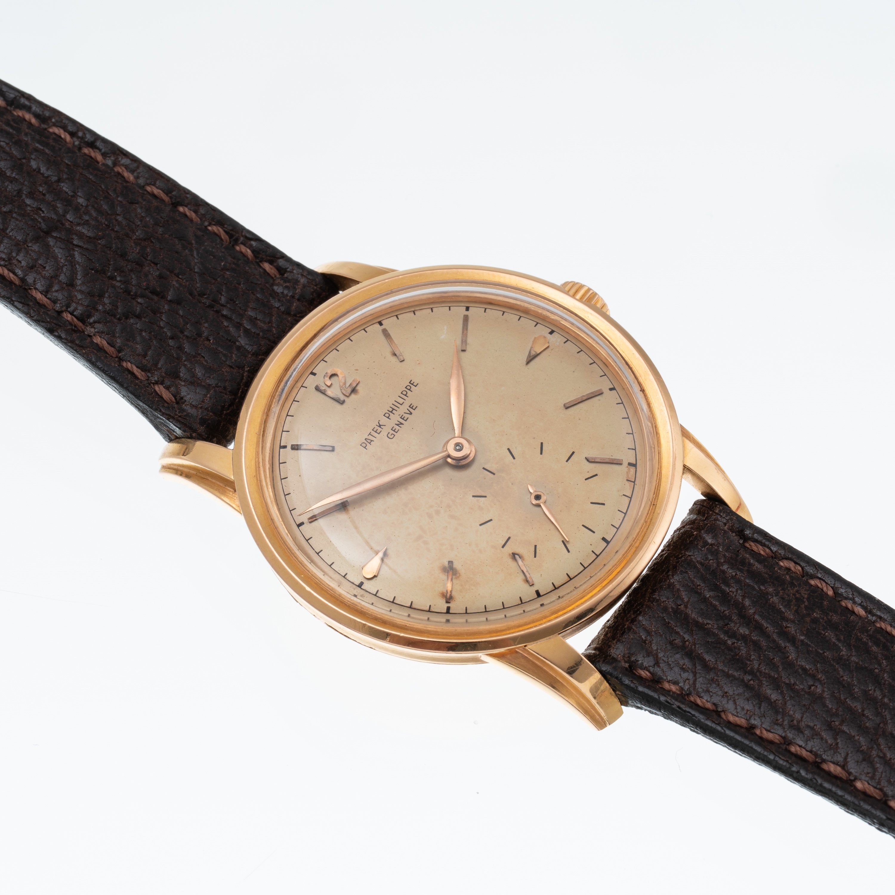 PATEK PHILIPPE - CALATRAVA OROLOGIO SOLO TEMPO A CARICA MANUALE IN ORO ROSA 18 KT CON ANSE E GHIE...