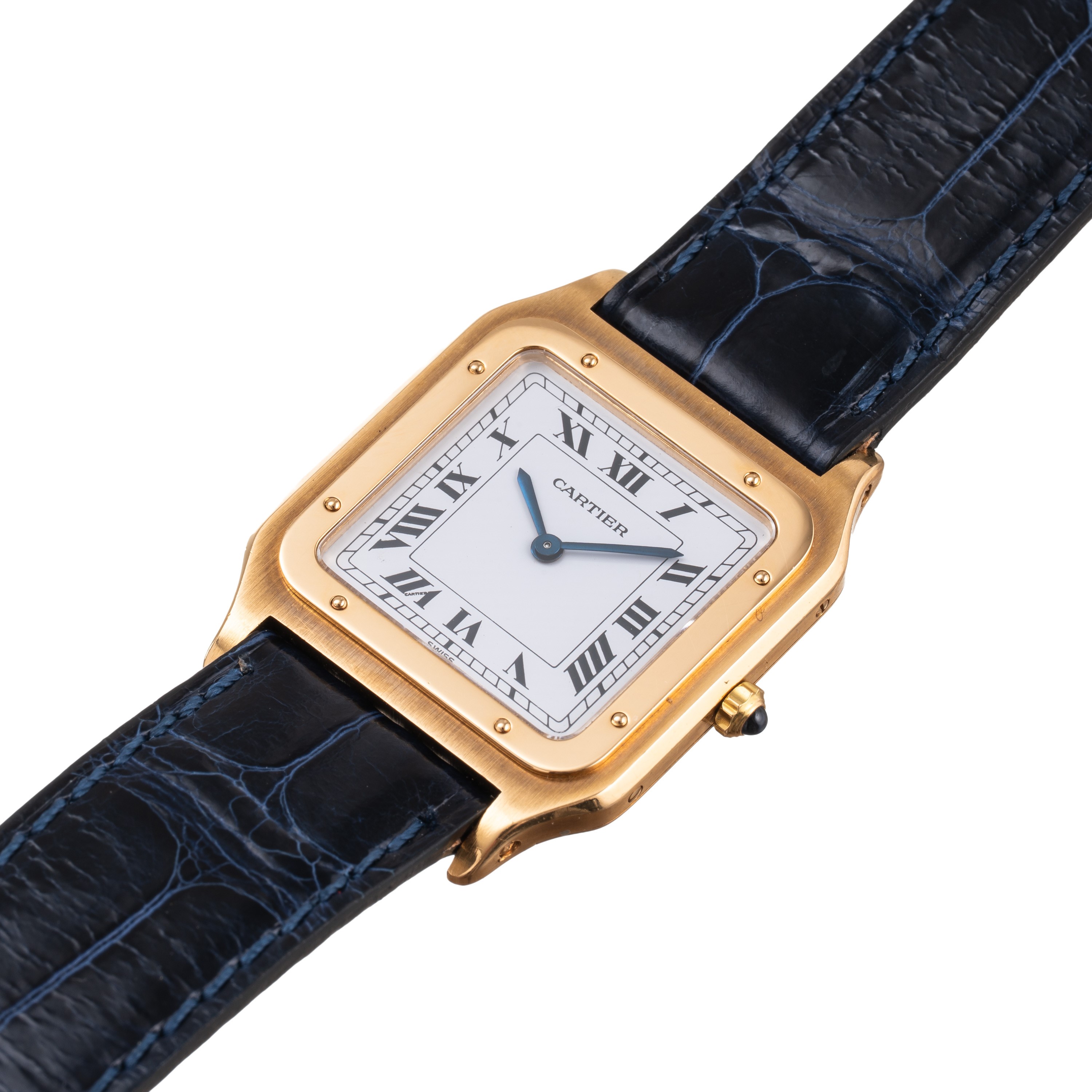CARTIER - SANTOS DUMONT OROLOGIO SOLO TEMPO A CARICA MANUALE IN ORO GIALLO 18 KT CON QUADRANTE BI...