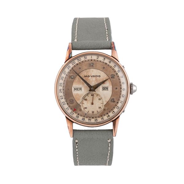 MOVADO - MOVADO - TRIPLO CALENDARIO  OROLOGIO TRIPLO CALENDARIO A CARICA MANUALE IN ACCIAIO E ORO ROSA CON QUADRANTE BITONALE