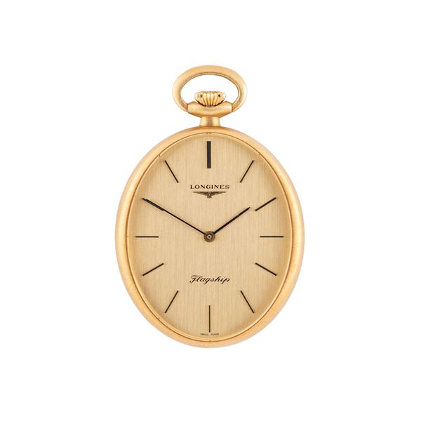 LONGINES - LONGINES - FLAGSHIP OROLOGIO DA TASCA OVALE IN ORO GIALLO 18 KT CON QUADRANTE CHAMPAGNE