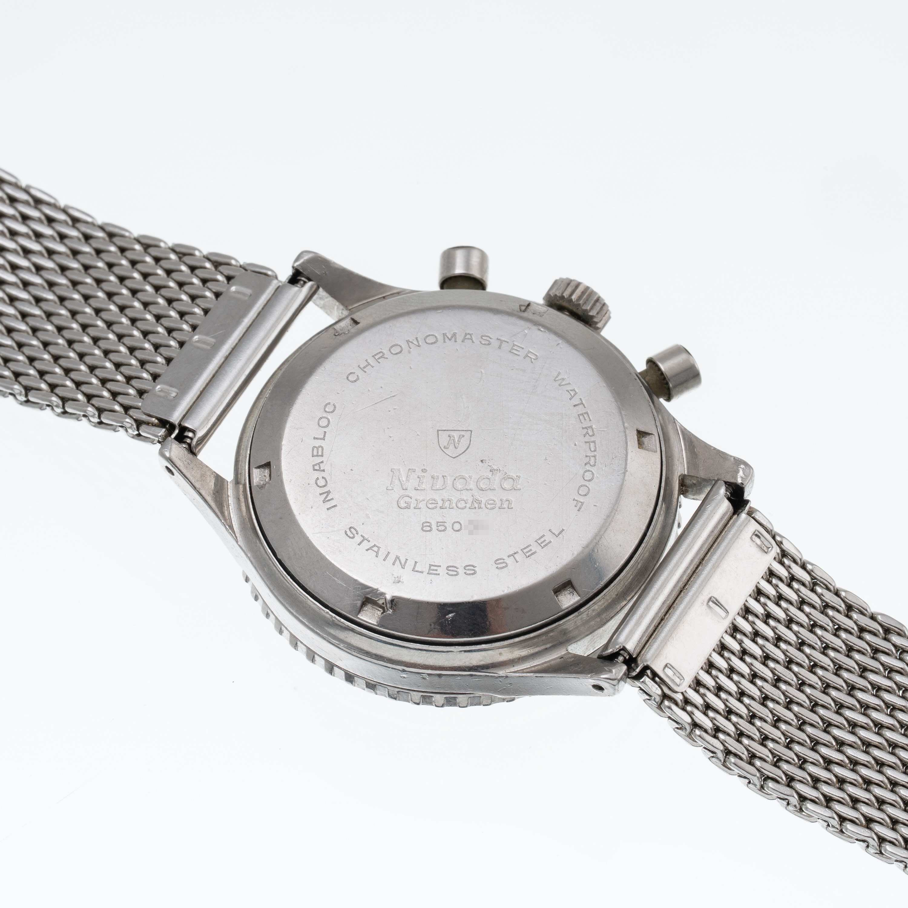 NIVADA - SEADIVER CRONOGRAFO A CARIAC MANUALE IN ACCIAIO CON QUADRANTE NERO CON SCALA TACHIMETRIC...