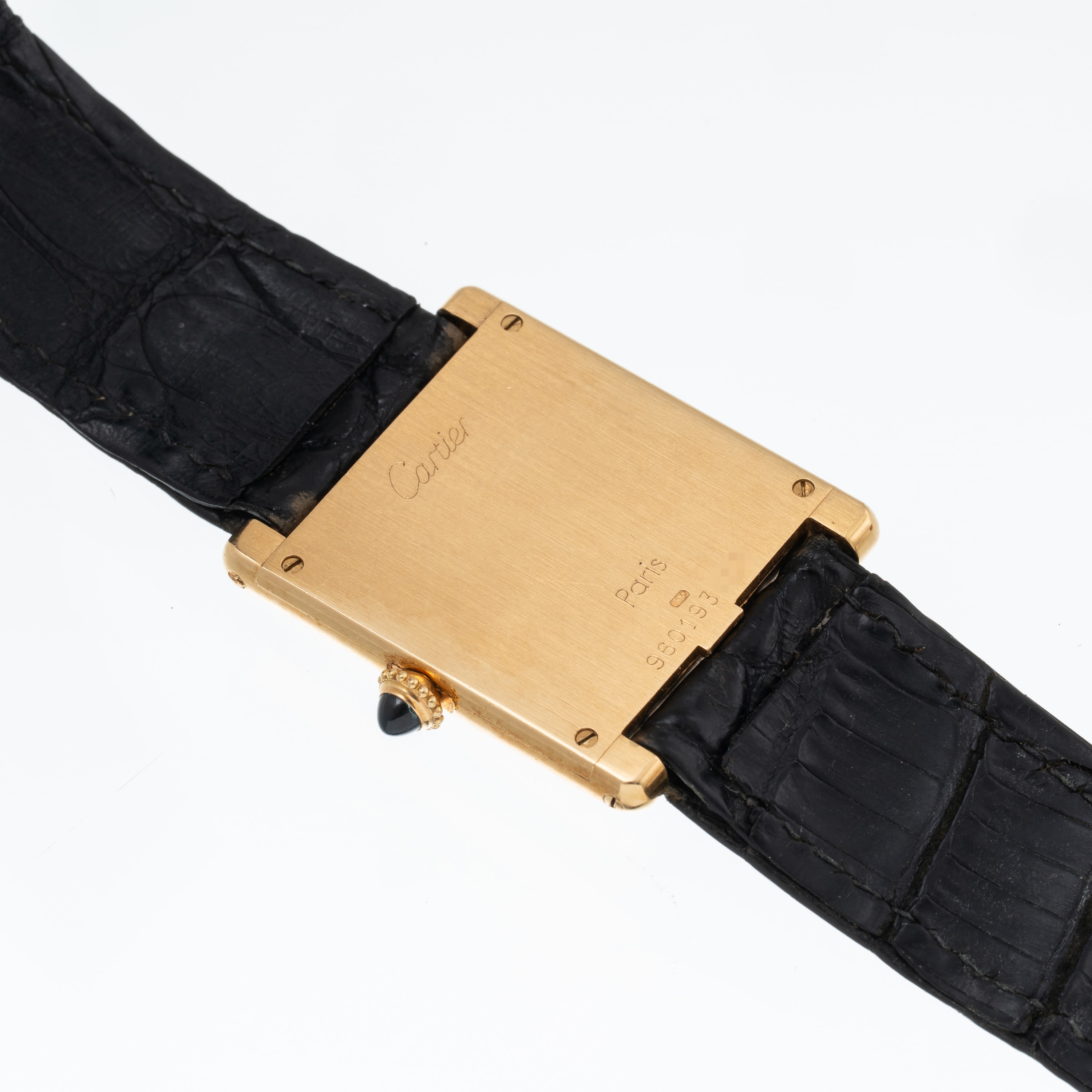 CARTIER - TANK OROLOGIO SOLO TEMPO A CARICA MANUALE IN ORO GIALLO 18 KT, QUADRANTE BIANCO CON IND...