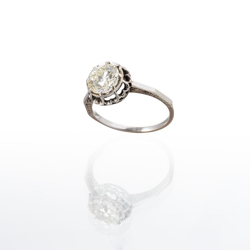 ANELLO IN ORO BIANCO 18 KT CON DIAMANTE