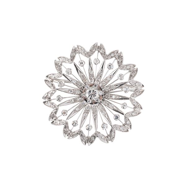 SPILLA IN ORO BIANCO 18 KT CON BRILLANTI