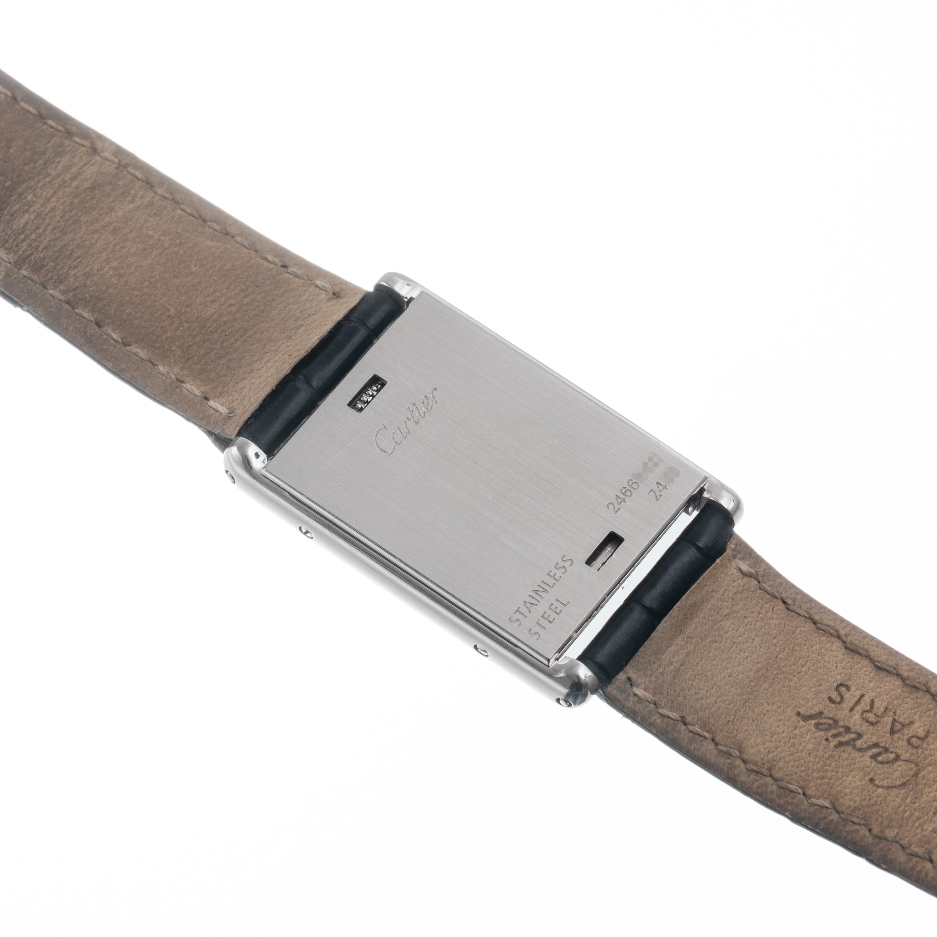 CARTIER - BASCULANTE OROLOGIO SOLO TEMPO REVERSIBILE AL QUARZO IN ACCIAIO CON QUADRANTE BIANCO