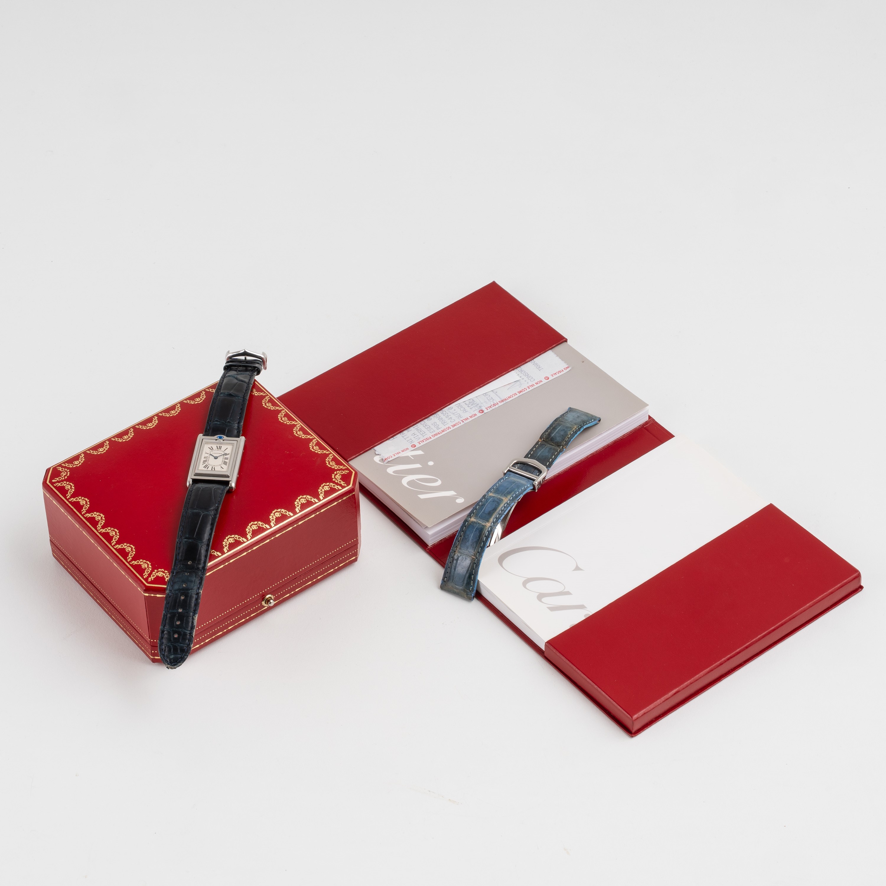 CARTIER - BASCULANTE OROLOGIO SOLO TEMPO REVERSIBILE AL QUARZO IN ACCIAIO CON QUADRANTE BIANCO