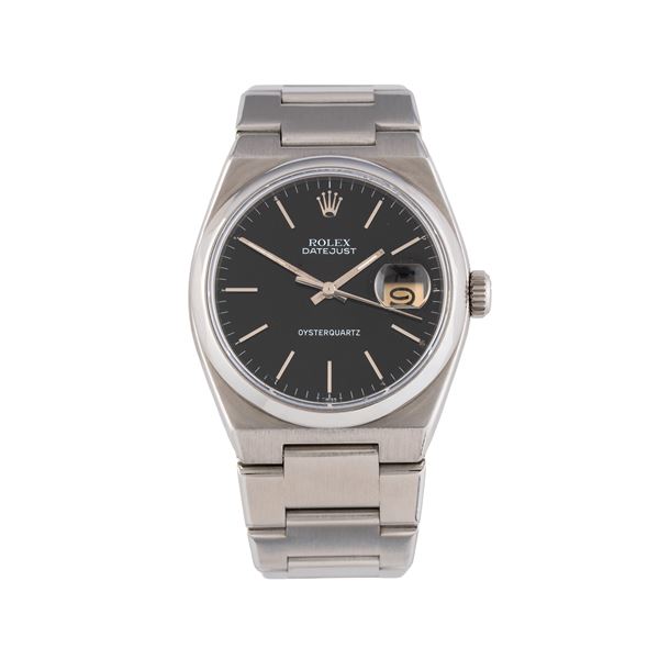 ROLEX - ROLEX - OYSTERQUARTZ OROLOGIO SOLO TEMPO AL QUARZO IN ACCIAIO CON QUADRANTE NERO, DATARIO AD ORE TRE E BRACCIALE IN ACCIAIO