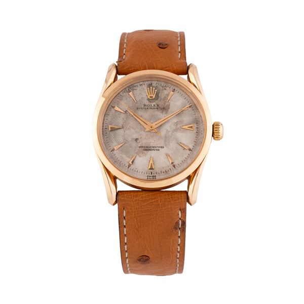 ROLEX - ROLEX - OYSTER PERPETUAL BOMBAY OROLOGIO SOLO TEMPO IN ORO ROSA 18 KT A CARICA AUTOMATICA CON QUADRANTE A NIDO D'APE