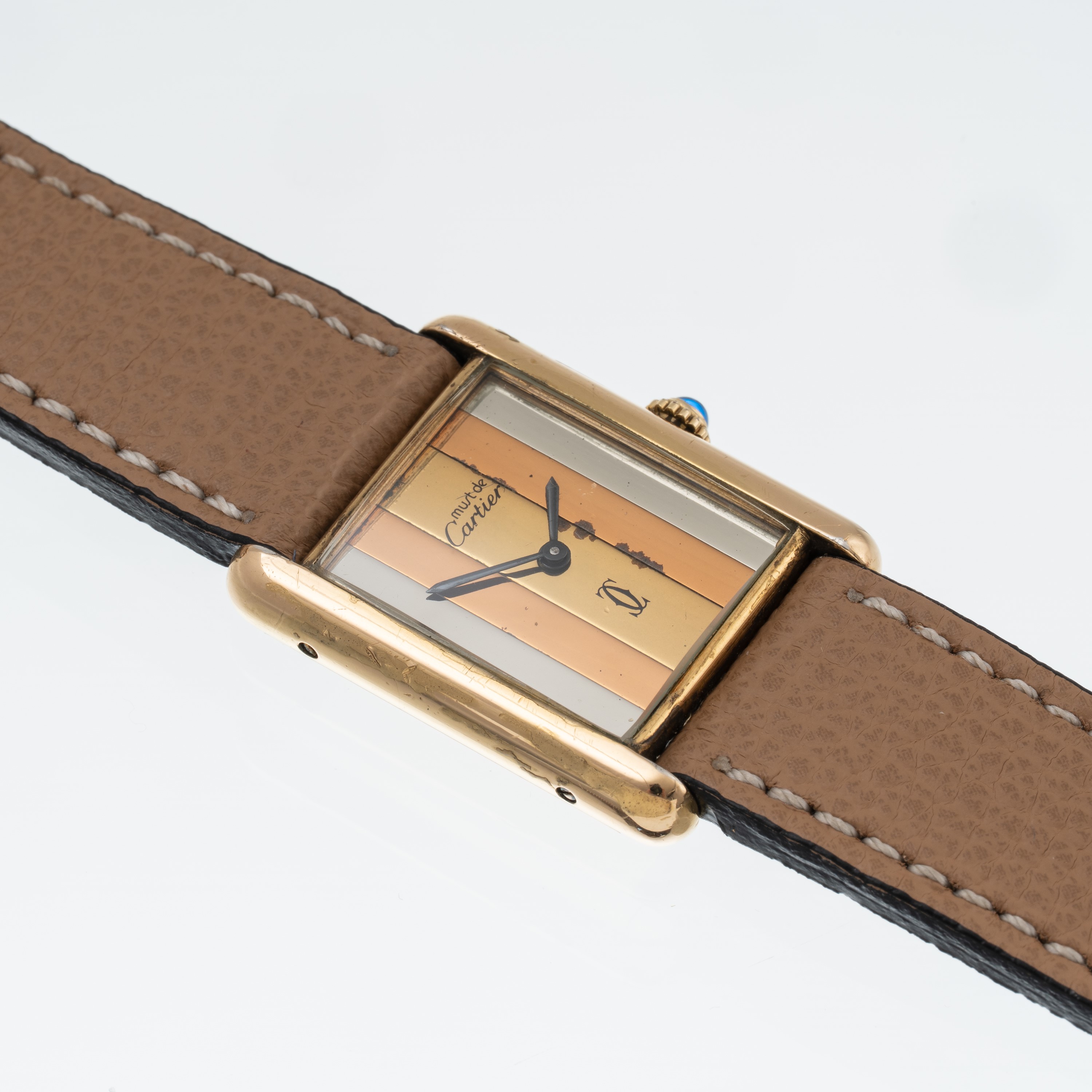 CARTIER - MUST DE TANK OROLOGIO SOLO TEMPO A CARICA MANUALE IN ARGENTO PLACCATO ORO CON QUADRANTE...