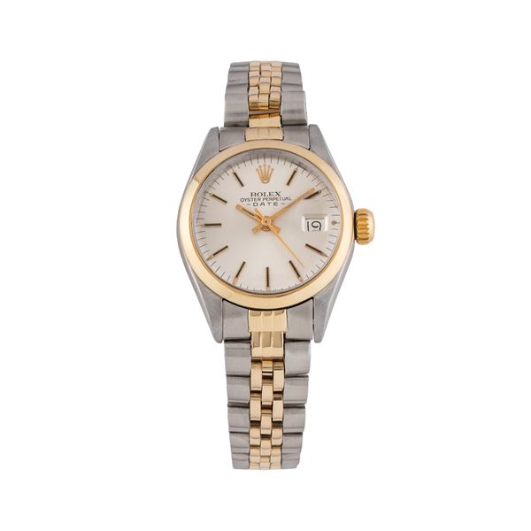 ROLEX - ROLEX - OYSTER PERPETUAL LADY  OROLOGIO SOLO TEMPO A CARICA AUTOMATICA IN ACCIAIO E ORO GIALLO 18 KT CON BRACCIALE JUBILEE IN ACCIAIO E ORO GIALLO 18 KT E QUADRANTE ARGENTE' SIGMA CON DATARIO AD ORE TRE