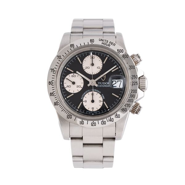 TUDOR - TUDOR - BIG BLOCK CRONOGRAFO A CARICA AUTOMATICA IN ACCIAIO CON QUADRANTE NERO, DATARIO AD ORE TRE E BRACCIALE IN ACCIAIO
