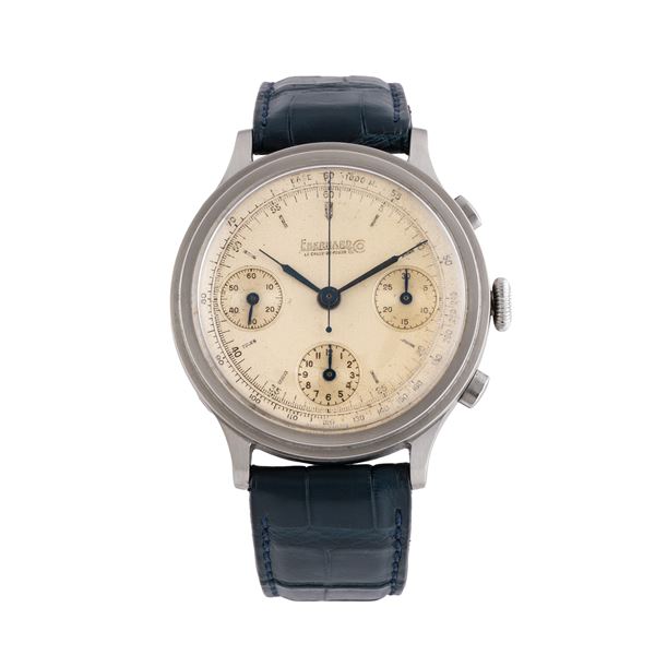 EBERHARD - EBERHARD - PRE EXTRAFORT CRONOGRAFO A CARICA MANUALE IN ACCIAIO CON CASSA A SCALINO E QUADRANTE ARGENTE'