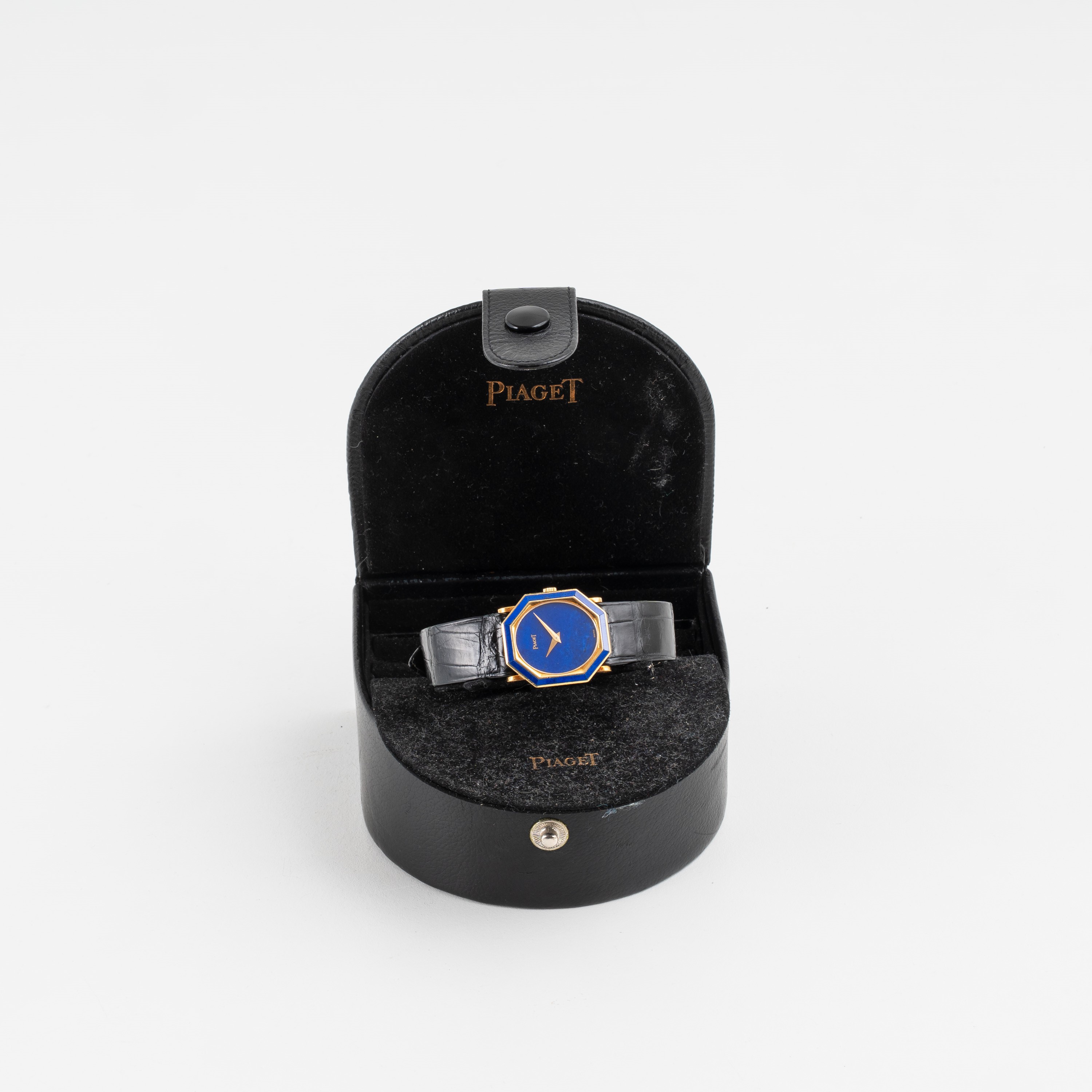 PIAGET OROLOGIO SOLO TEMPO A CARICA MANUALE IN ORO GIALLO 18 KT CON QUADRANTE E GHIERA IN LAPISLA...