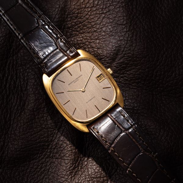 VACHERON CONSTANTIN - VACHERON CONSTANTIN OROLOGIO SOLO TEMPO A CARICA AUTOMATICA IN ORO GIALLO 18 KT CON QUADRANTE GRIGIO E DATARIO AD ORE TRE