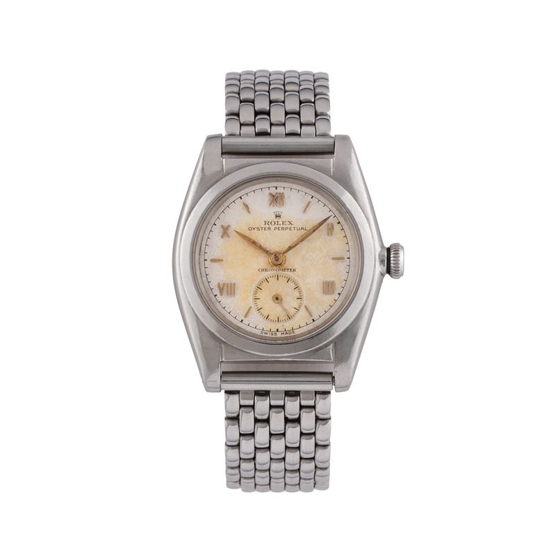 ROLEX - BUBBLEBACK OROLOGIO SOLO TEMPO A CARICA AUTOMATICA IN ACCIAIO CON PICCOLI SECONDI AD ORE ...