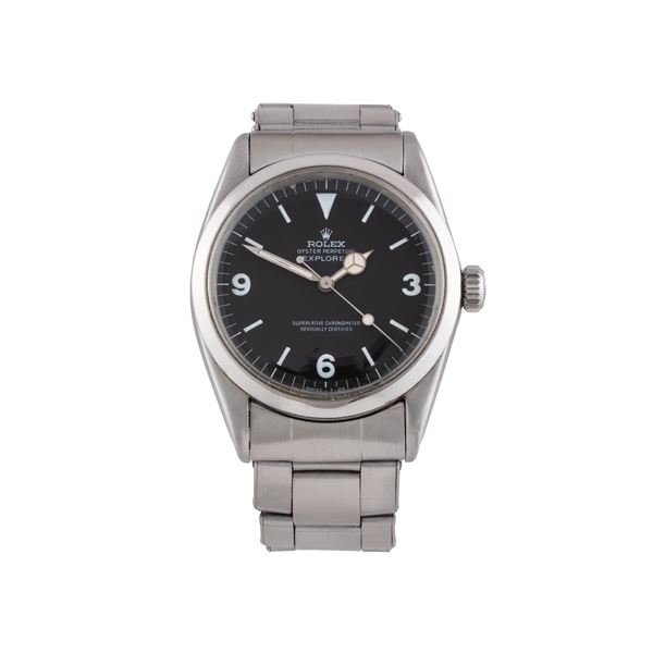 ROLEX - ROLEX - EXPLORER OROLOGIO SOLO TEMPO A CARICA AUTOMATICA IN ACCIAIO CON QUADRANTE NERO E BRACCIALE RIVETTI ROLEX