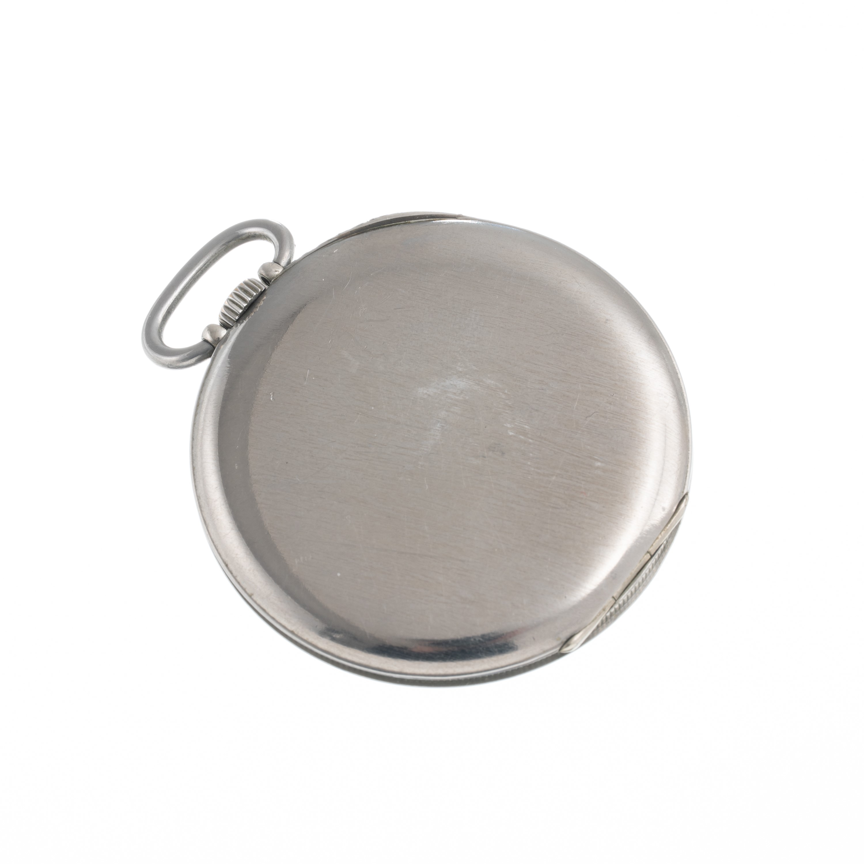 MOVADO OROLOGIO DA TASCA A CARICA MANUALE IN ACCIAIO CON CASSA A MONETA, QUADRANTE BIANCO CON IND...