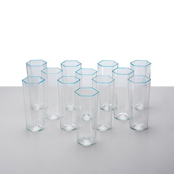 Carlo Scarpa - CARLO SCARPA, DODICI BICCHIERI DELLA SERIE 'ESAGONALI'